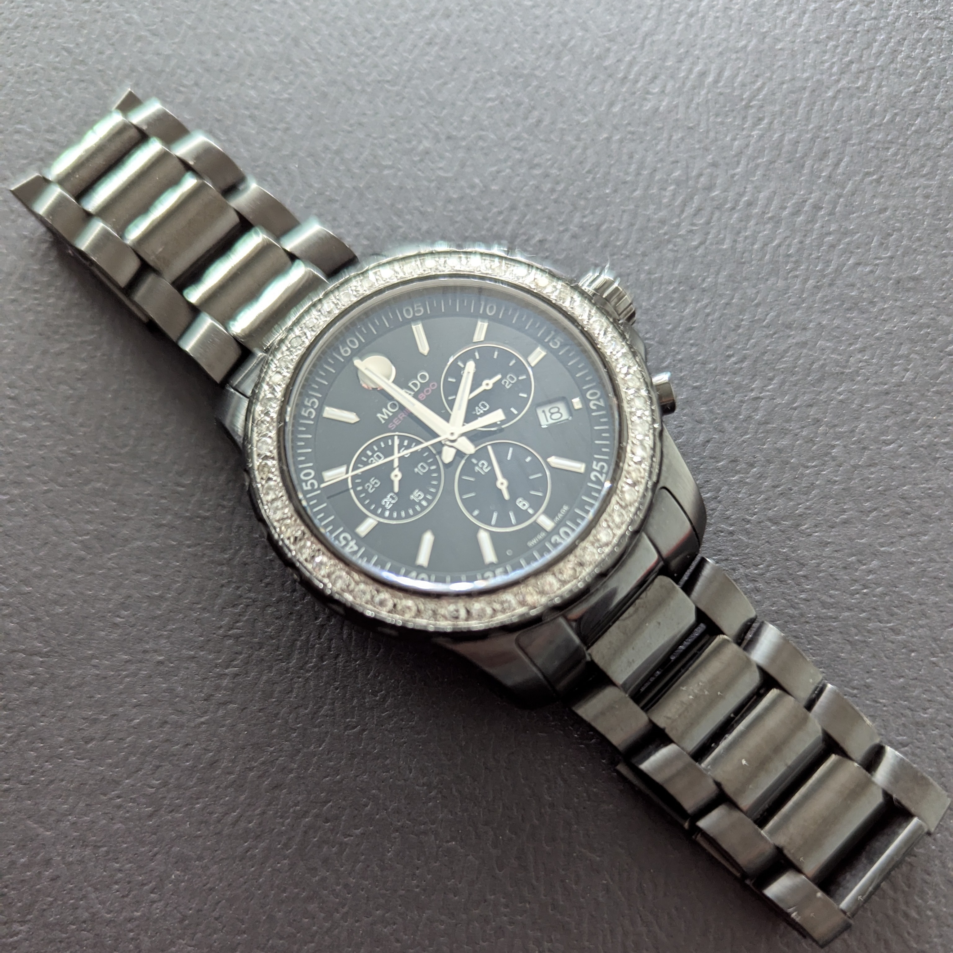 Movado Watch Mens Chronograph Diamond